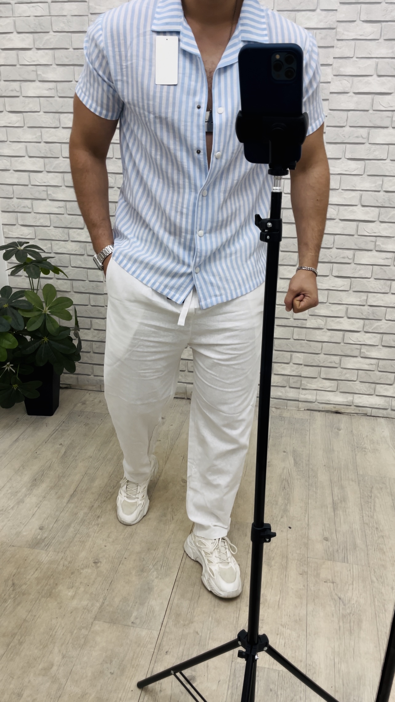 ensemble EA en lin a rayures - الصورة 6