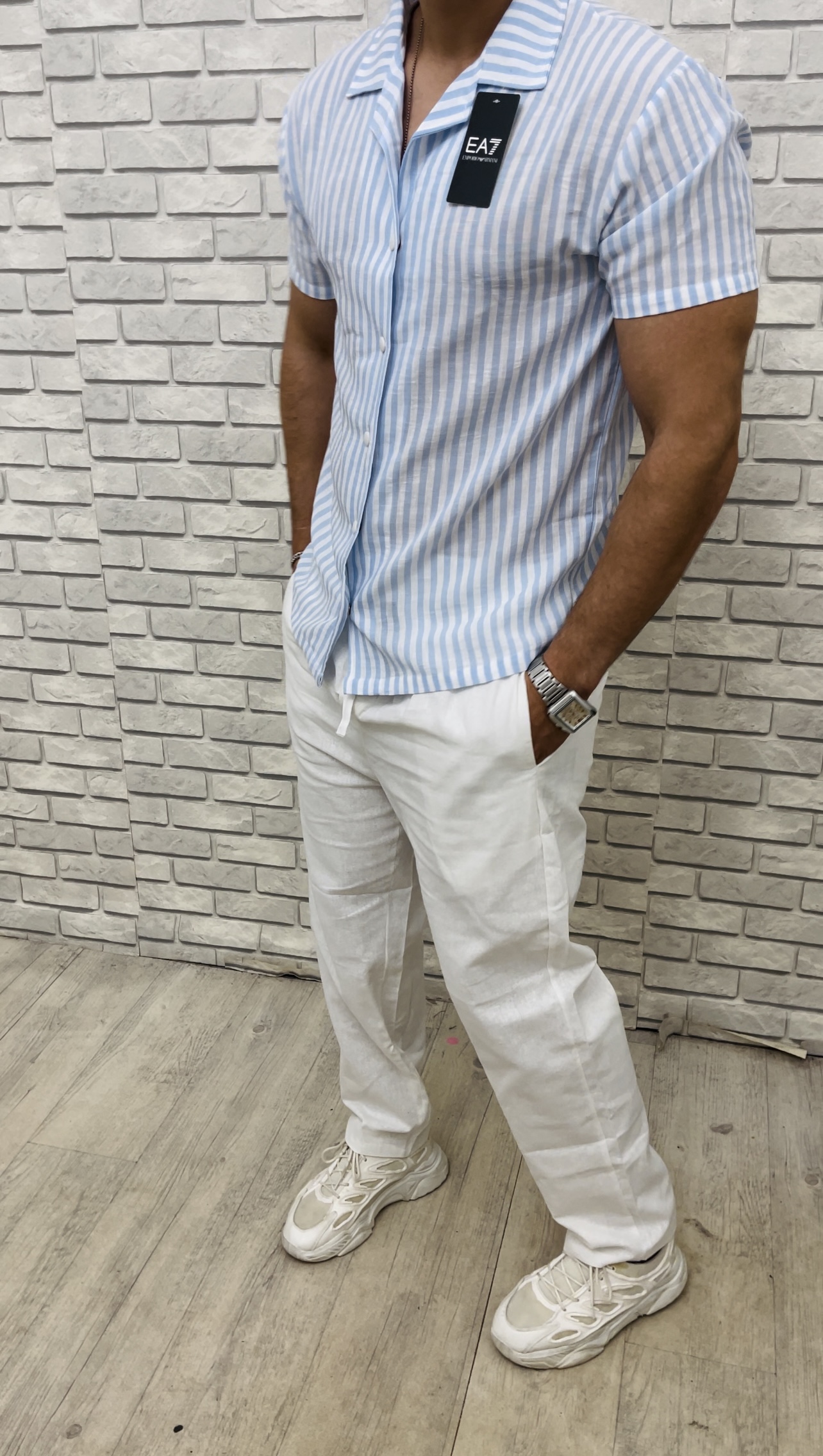 ensemble EA en lin a rayures - الصورة 10