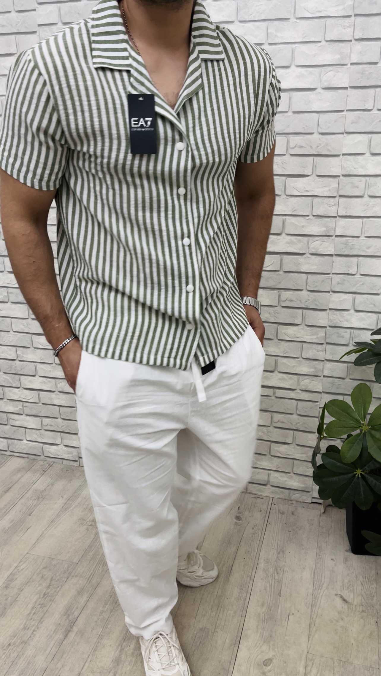 ensemble EA en lin a rayures - الصورة 13