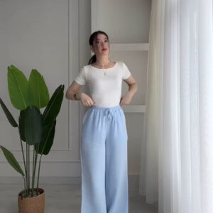 pantalon en lin lesmella
